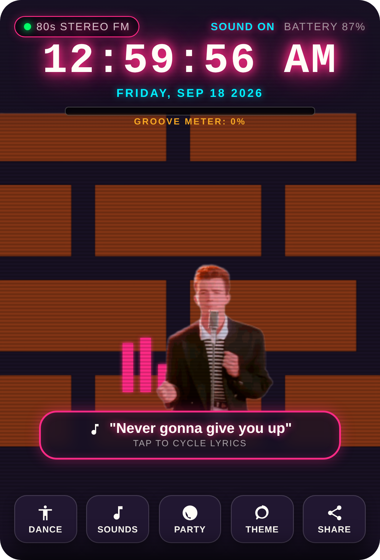 Rick Astley 80s Live Wallpaper cover