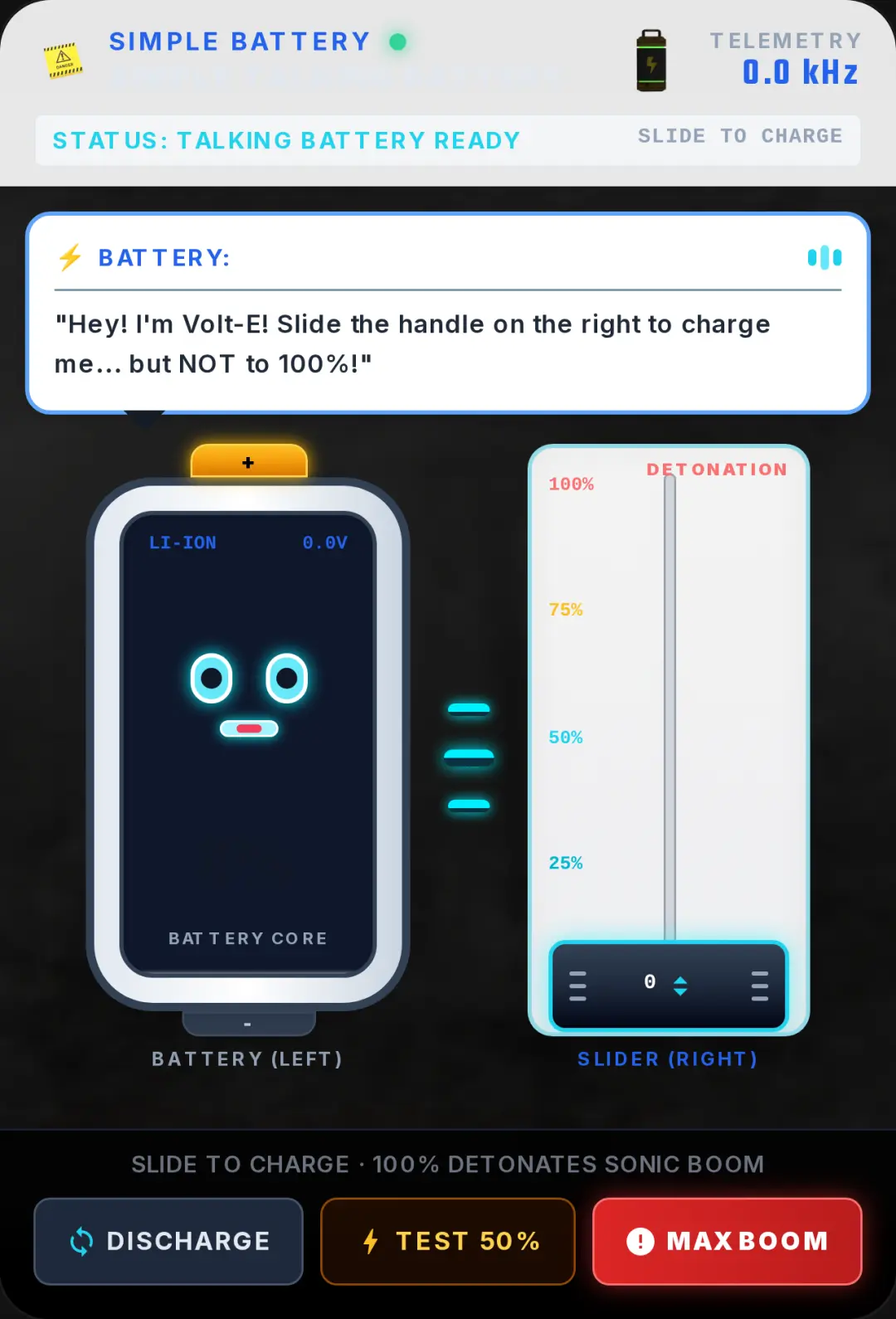 Simple Talking Battery cover