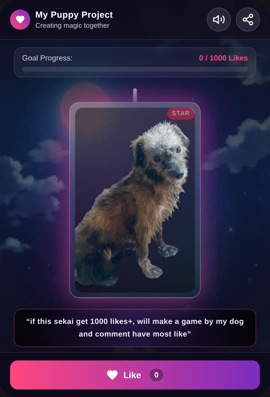 Puppy Game Project - 1000 Likes Goal cover