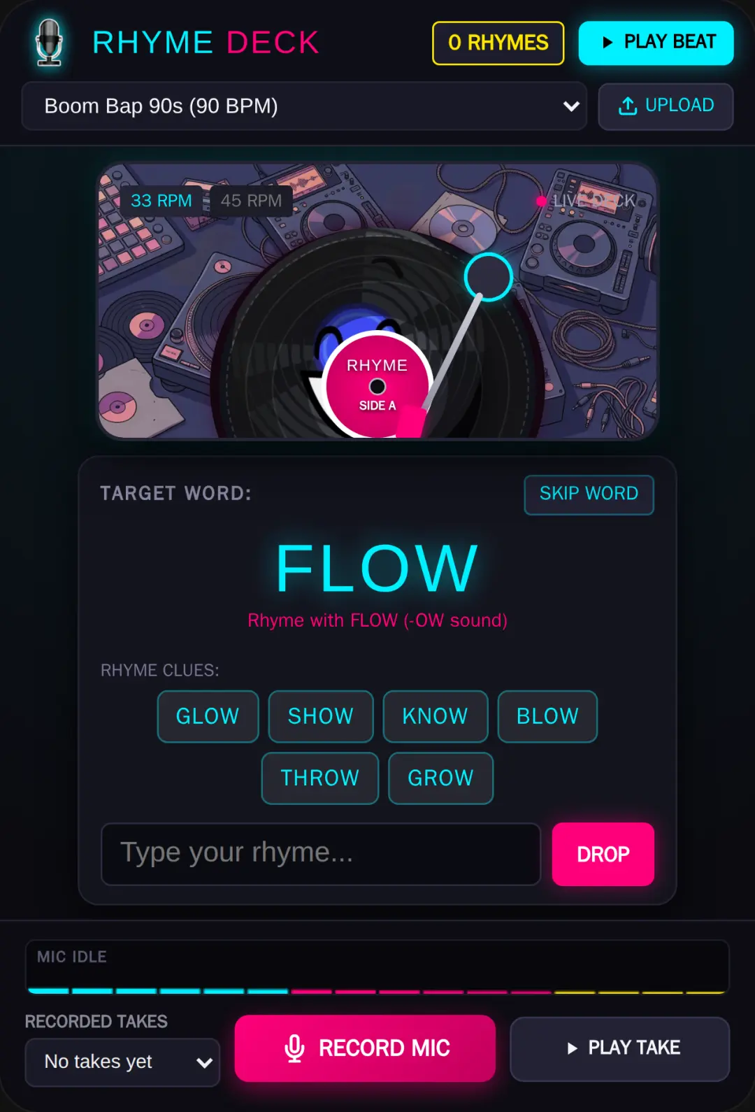 Rhyme Deck - Freestyle Vinyl Studio | if you master rap you could go against cover