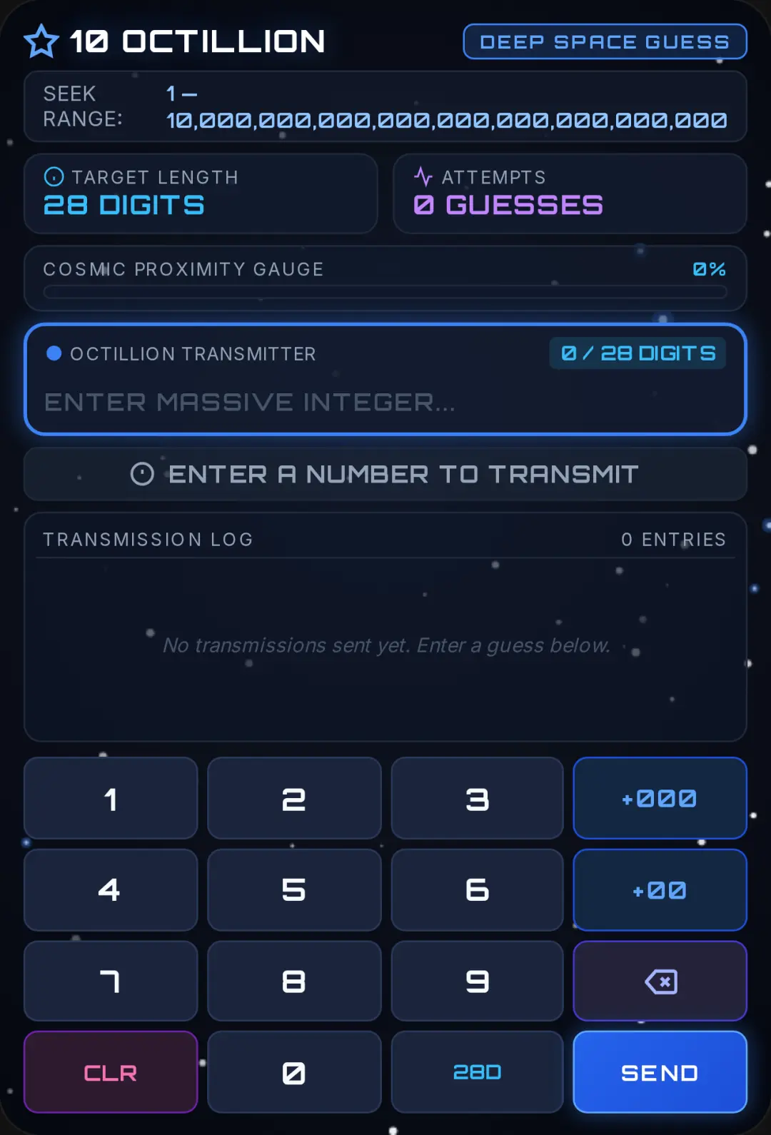 1 to 10 Octillion - Cosmic Number Guess cover
