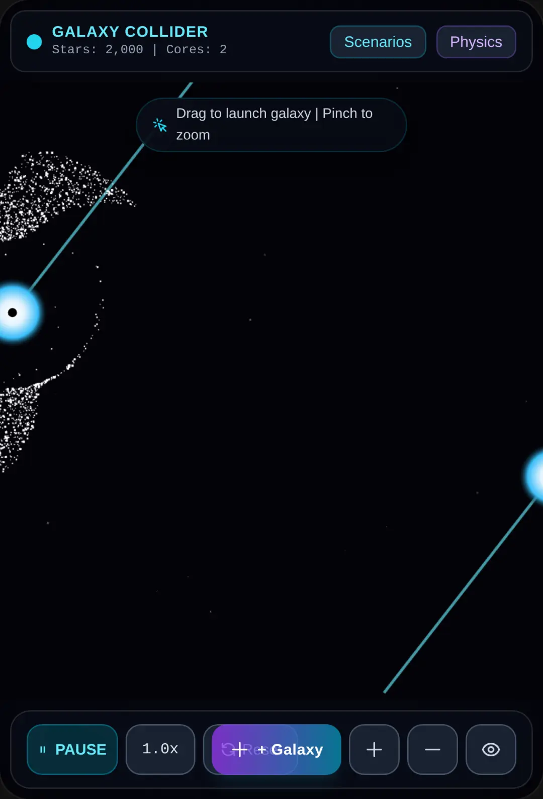 Cosmic Collider - Realistic Galaxy Collision Simulator cover