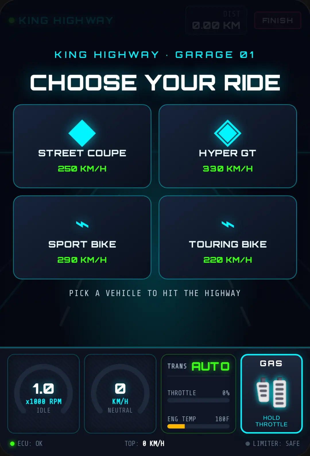 King Game: Dashboard & Throttle cover