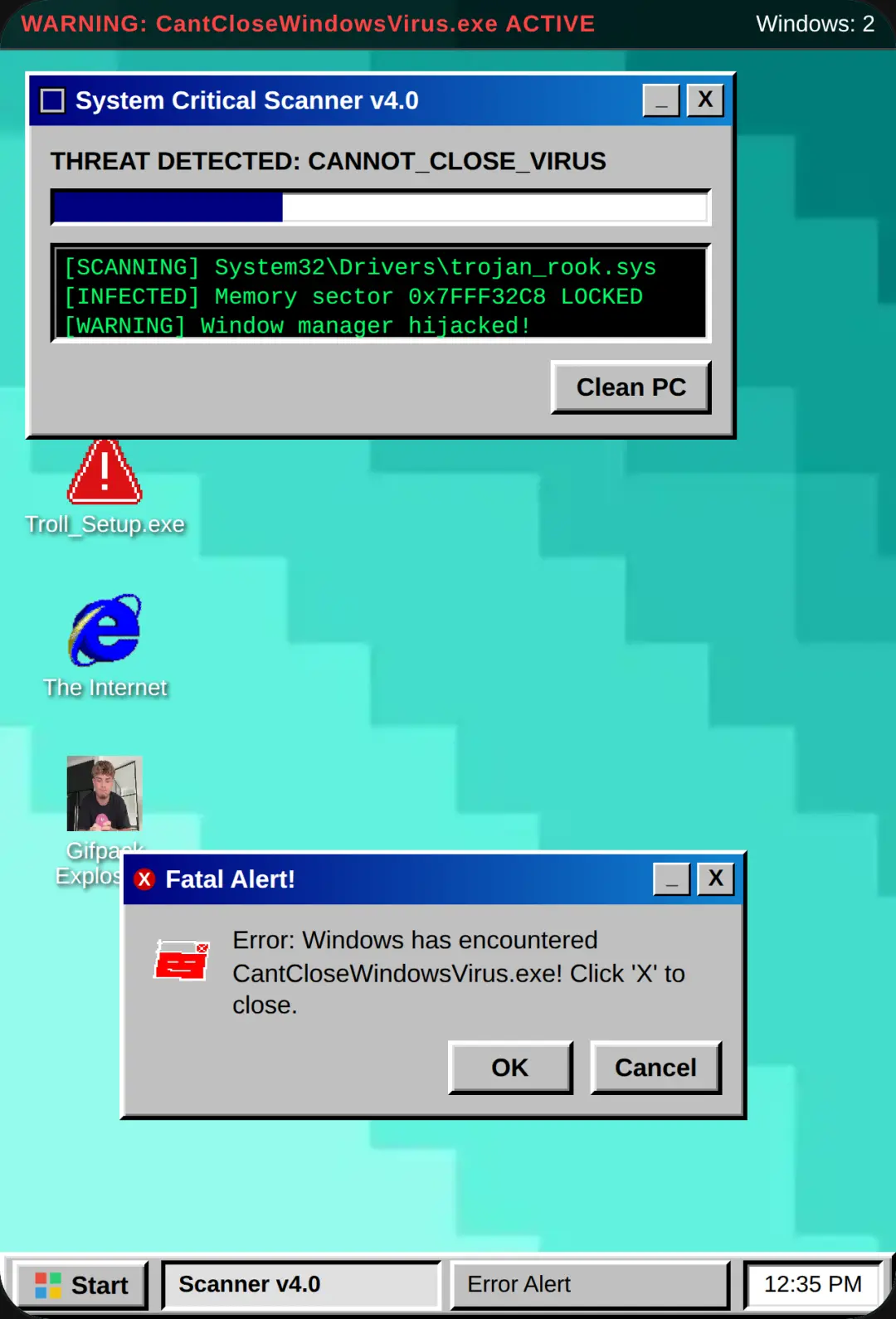 Can'tCloseWindowsVirus.exe cover