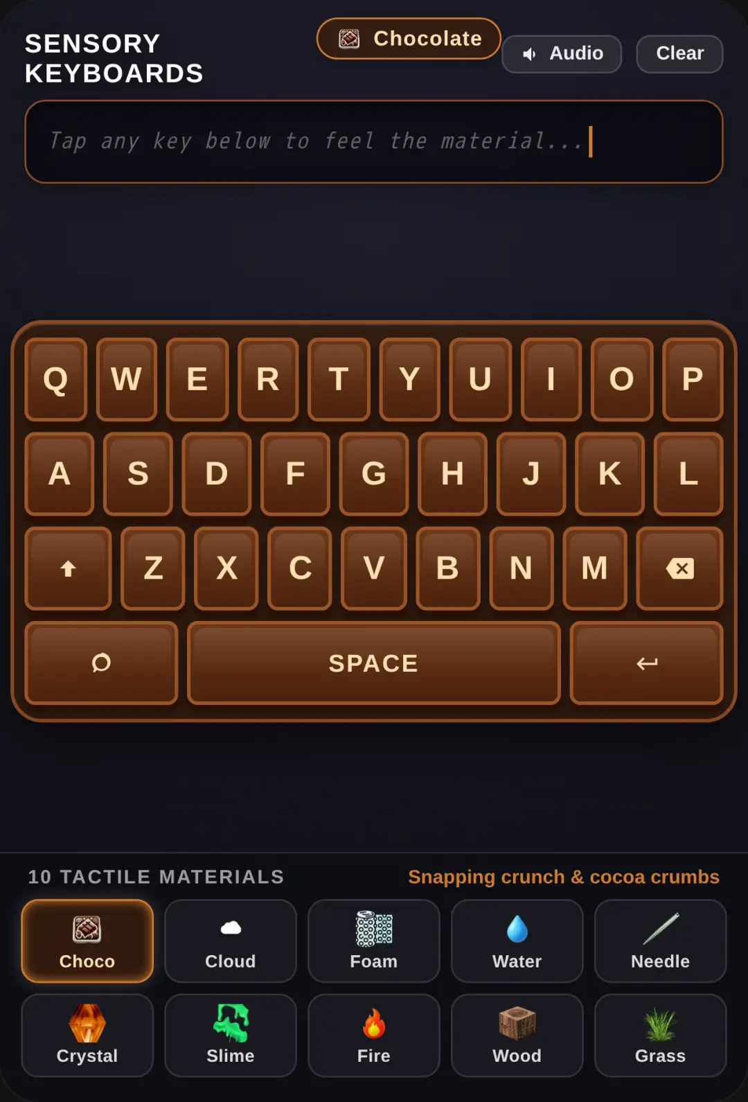 Sensory Material Keyboards cover