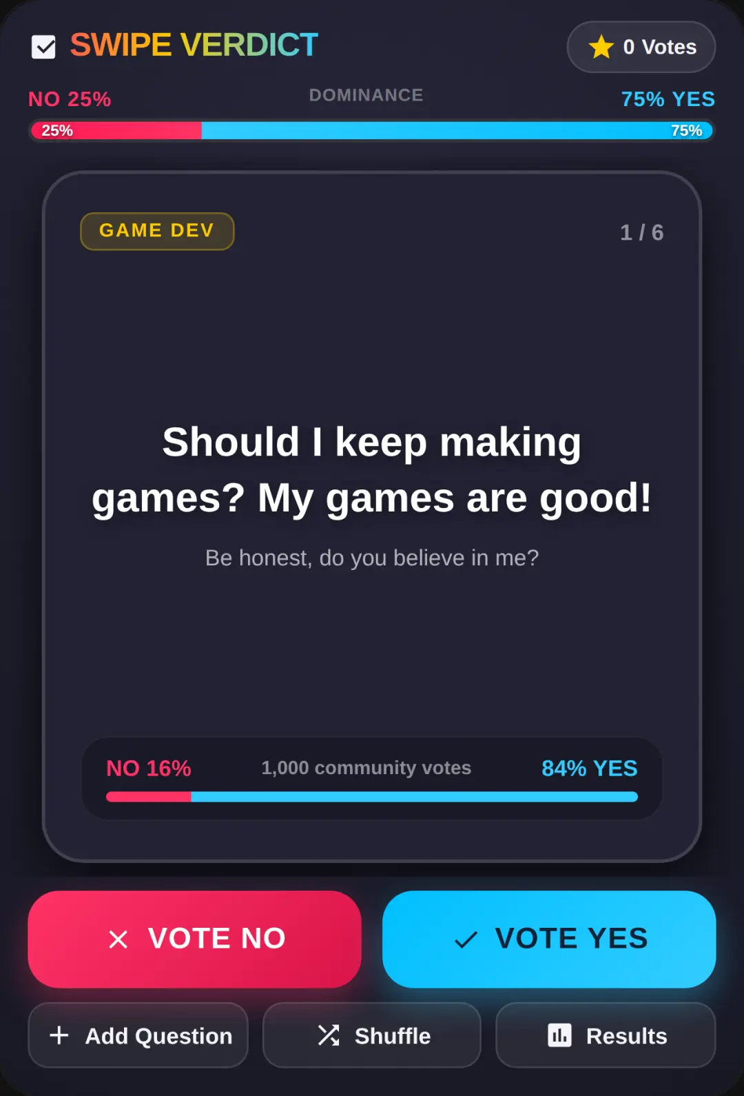 Swipe Verdict - The Live Voting Game cover