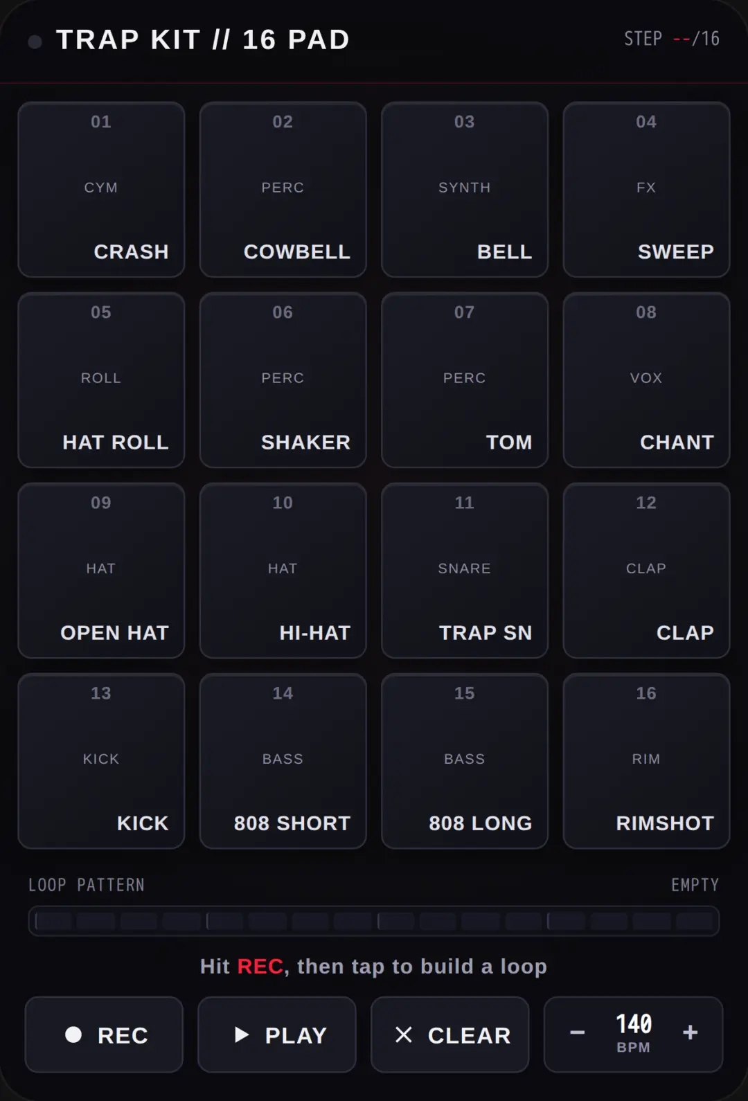 Trap Kit Beat Pad cover