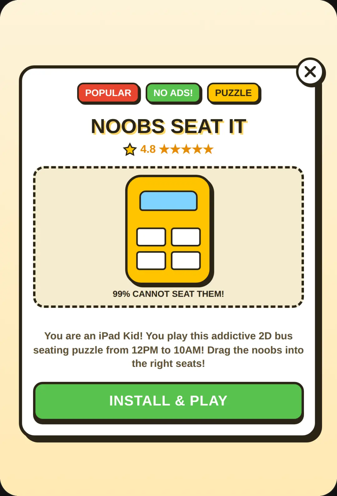 Noobs Seat It: Bus Seating Game cover