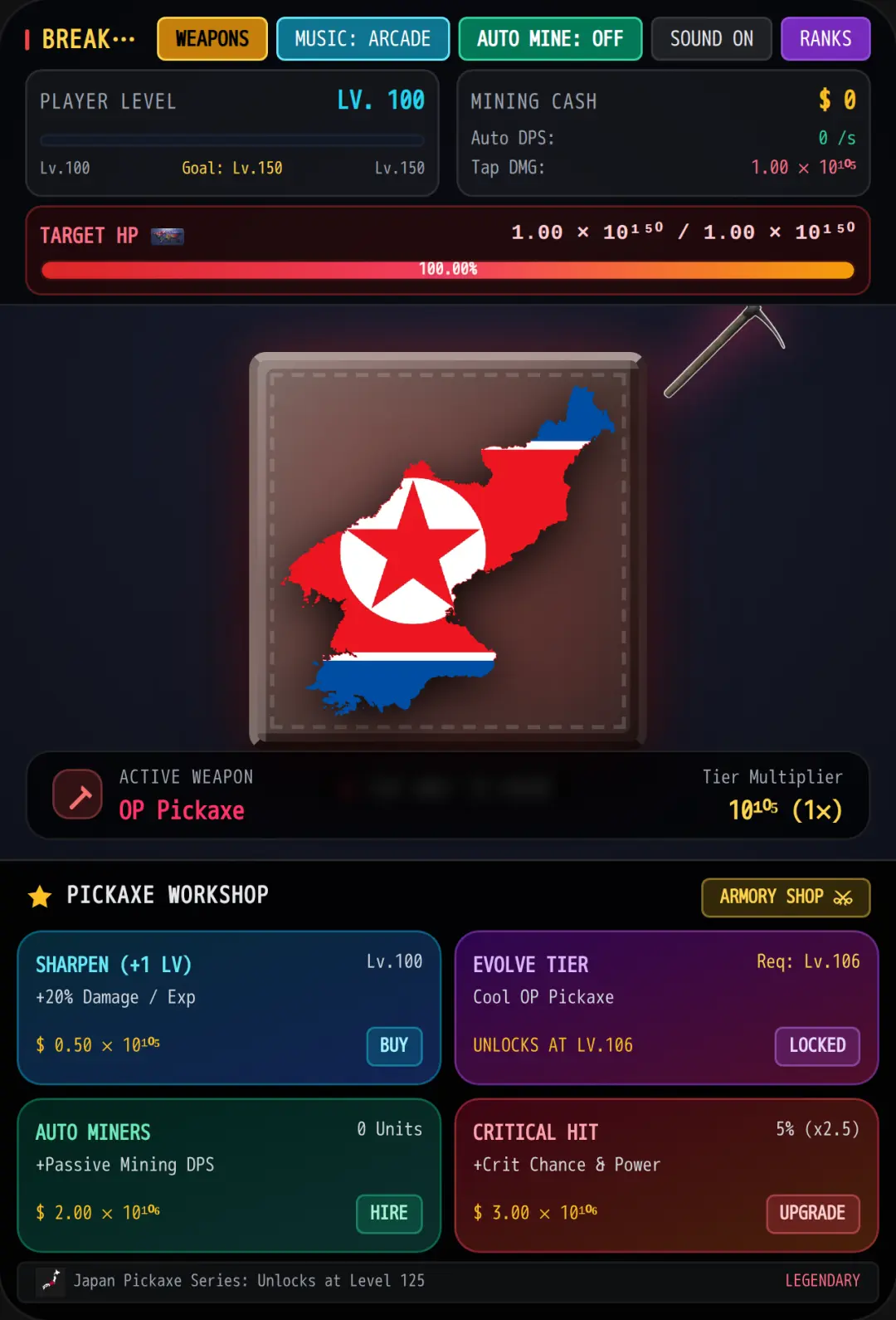 Break The North Korea Map: 10¹⁵⁰ HP cover