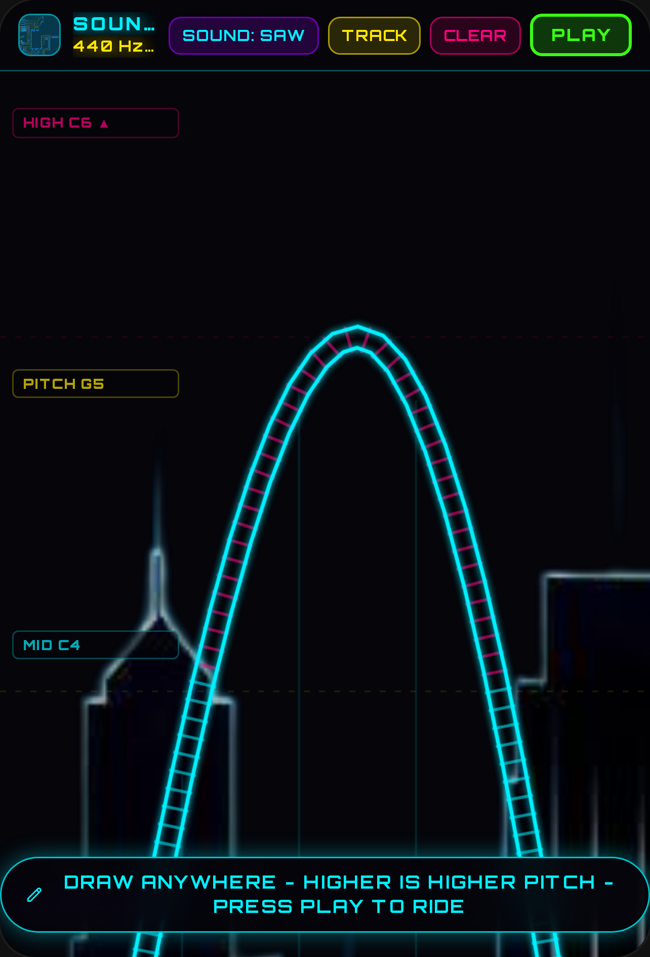 NEON SOUND COASTER: DRAW AND RIDE