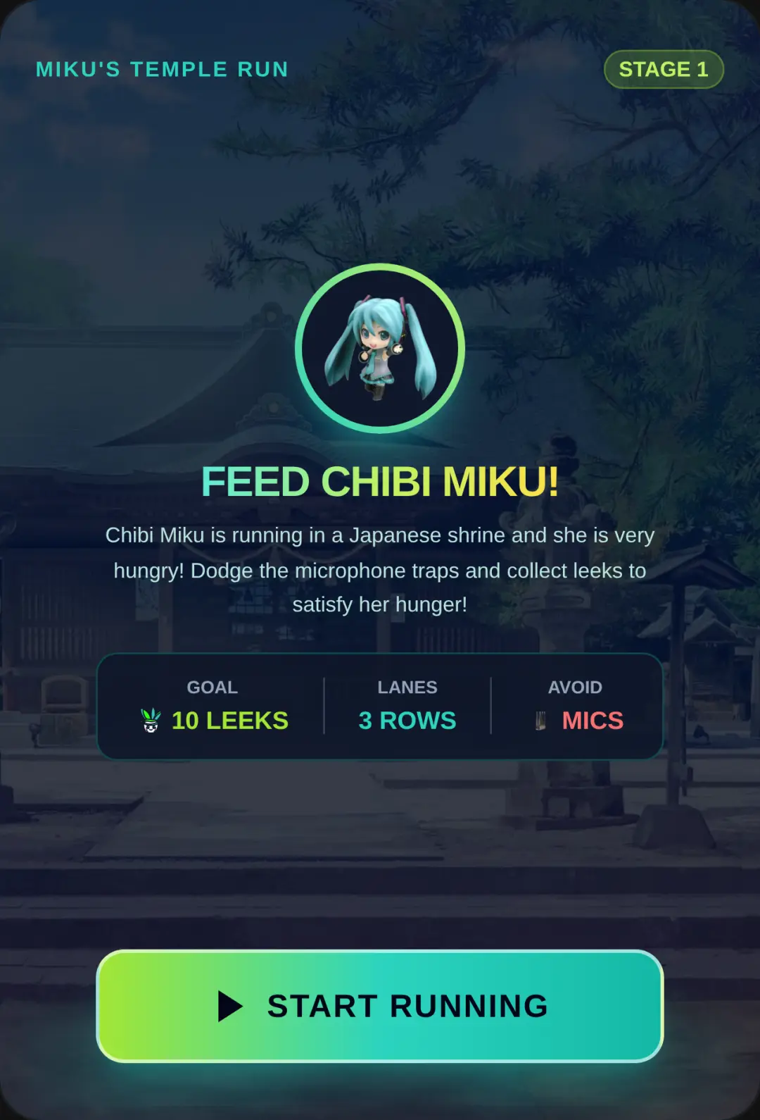Chibi Miku: Temple Leek Run cover