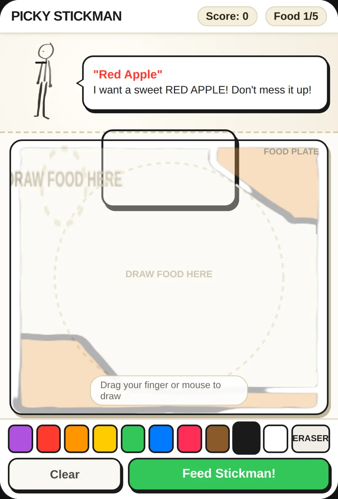 Hungry Picky Stickman - Draw Food! cover