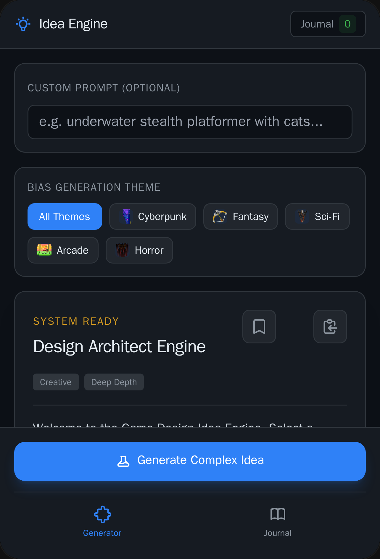 Idea Engine: Game Design Architect cover