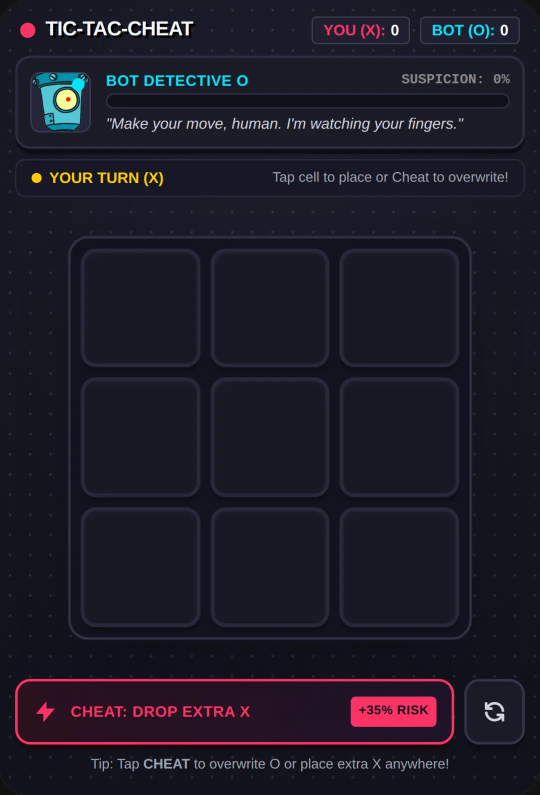 Tic-Tac-Cheat: Outsmart the Bot cover