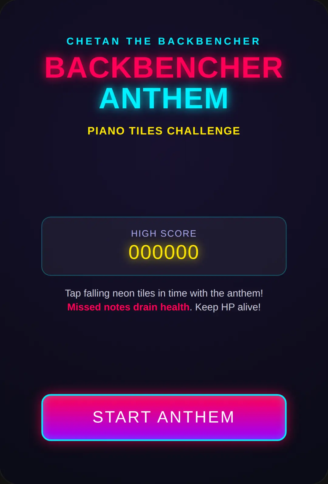 Backbencher Anthem - Piano Challenge cover
