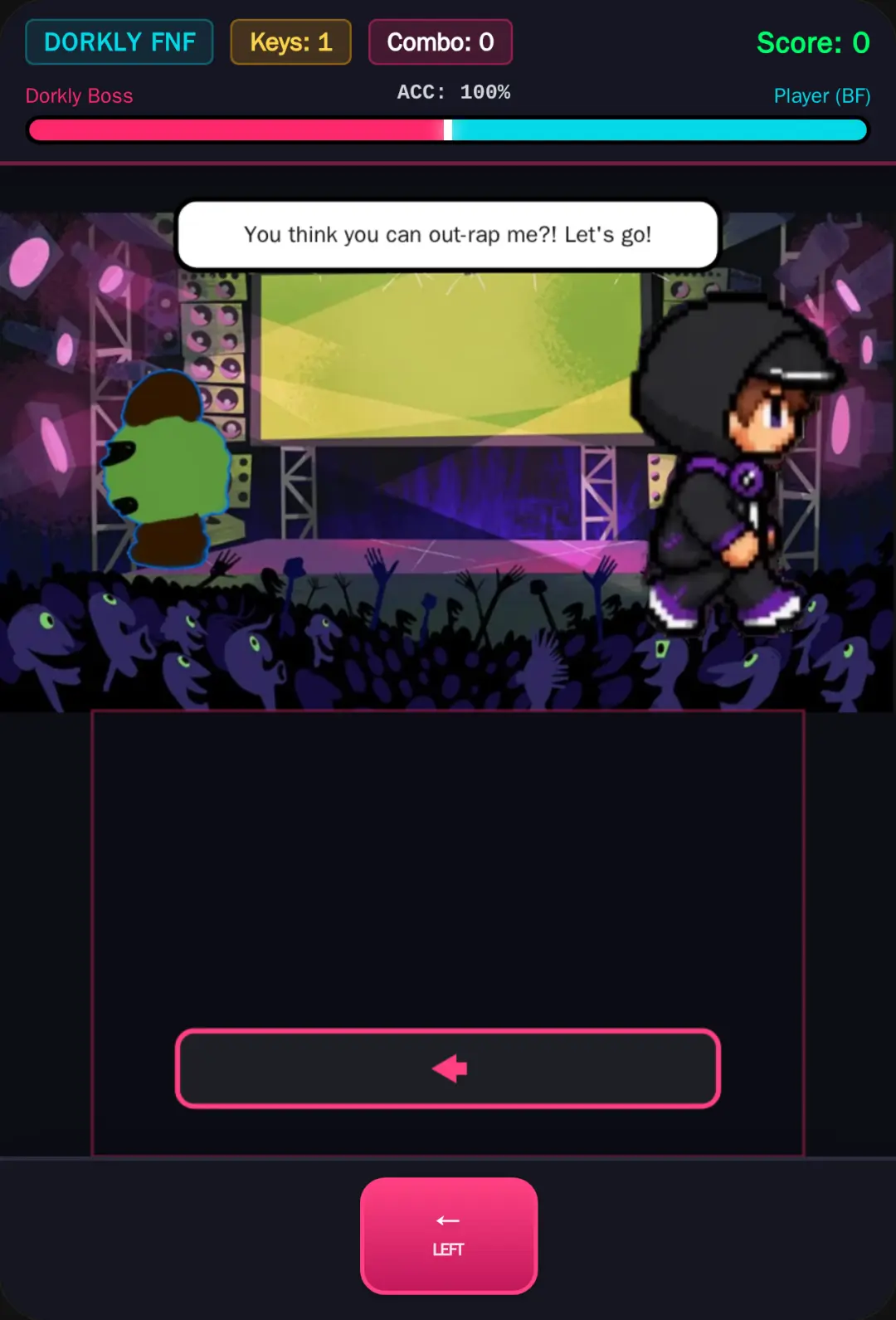 FNF Dorkly Rhythm Battle 1 miss = 1key cover