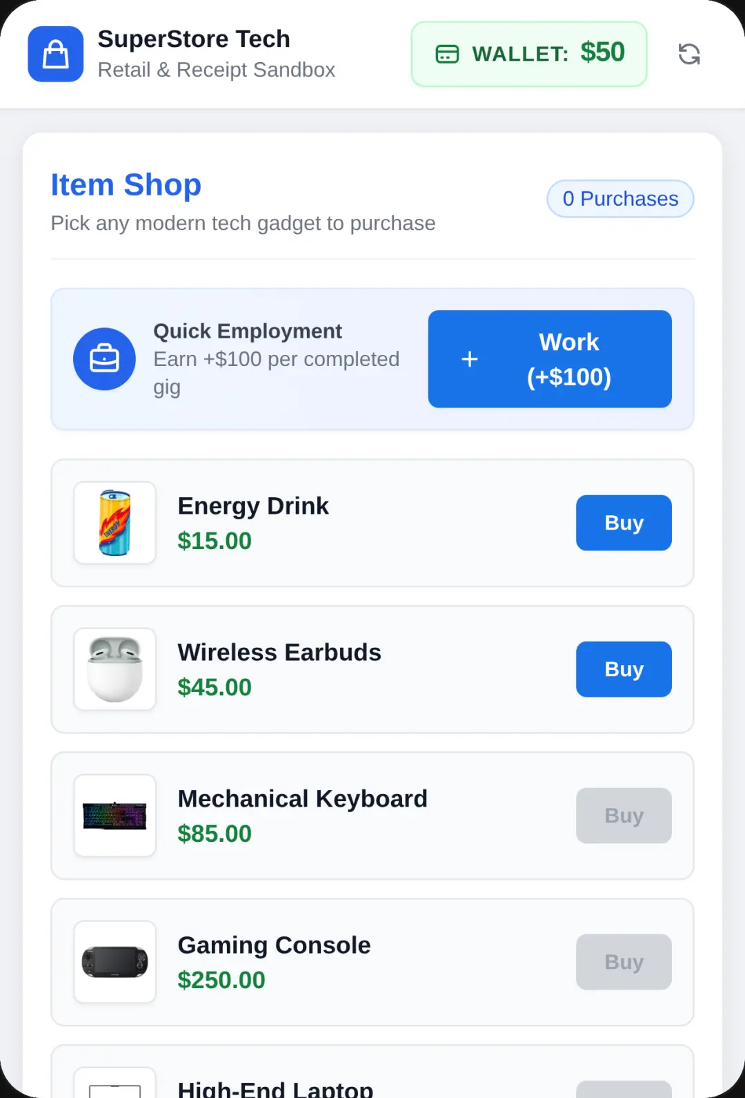 Modern Tech Store & Receipt Game cover