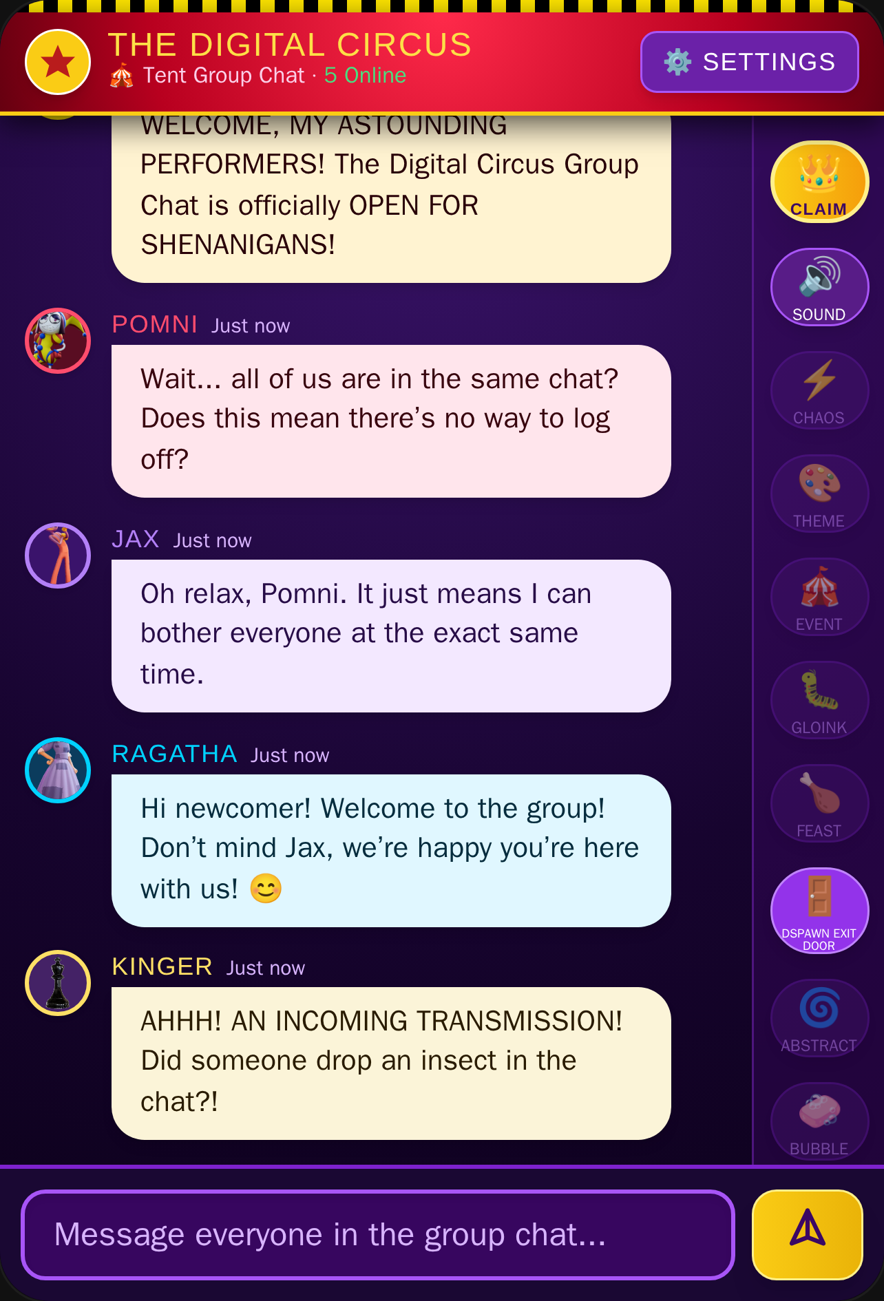The Amazing Digital Circus Group Chat cover