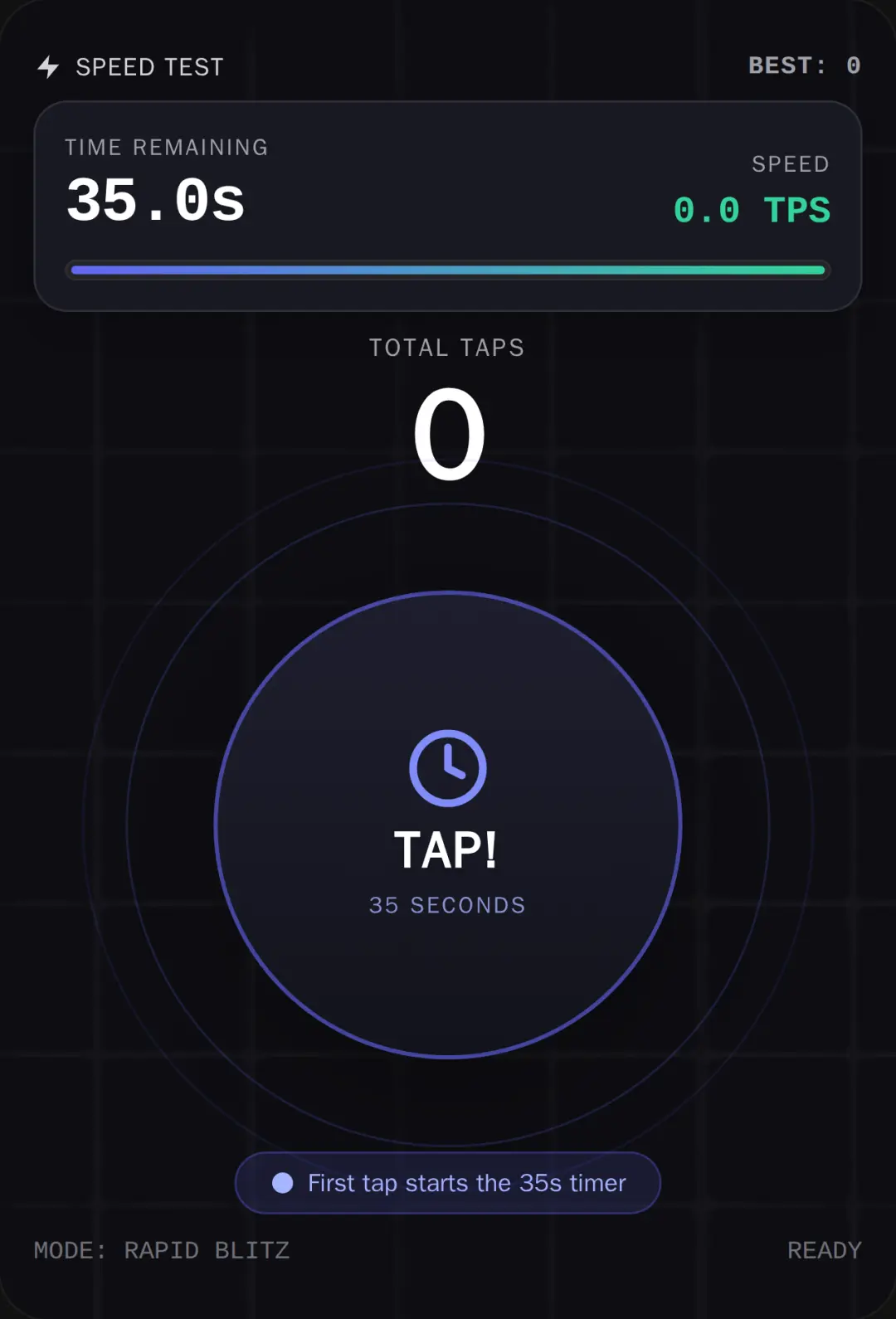 Rapid Tap 35s - Speed Test cover