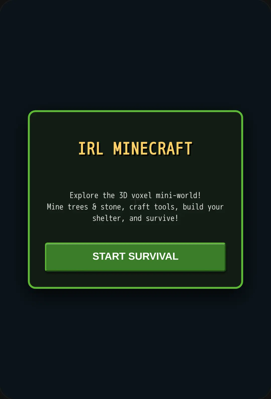 IRL Minecraft - Survival & Crafting cover