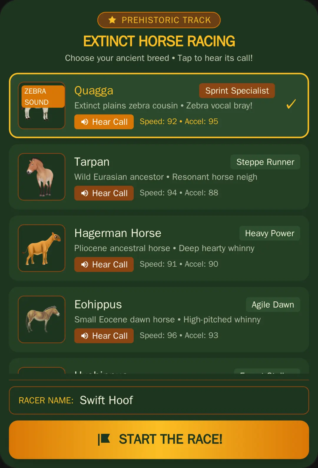 Extinct Horse Racing cover