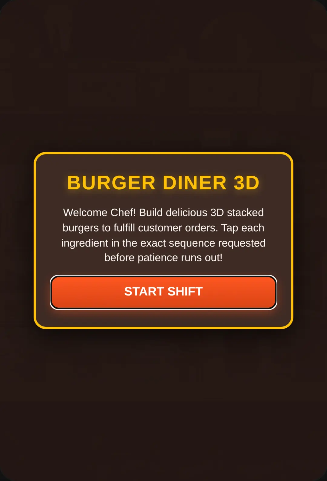 3D Burger Simulator Remember don't put bot bun cover
