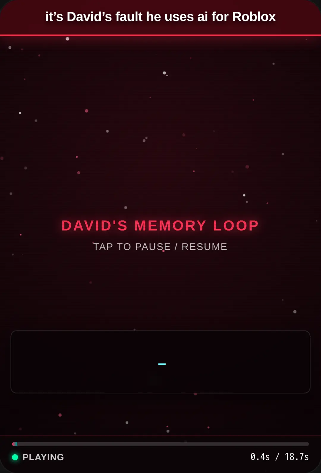 Roblox AI Blame Machine: David's Memory Loop cover