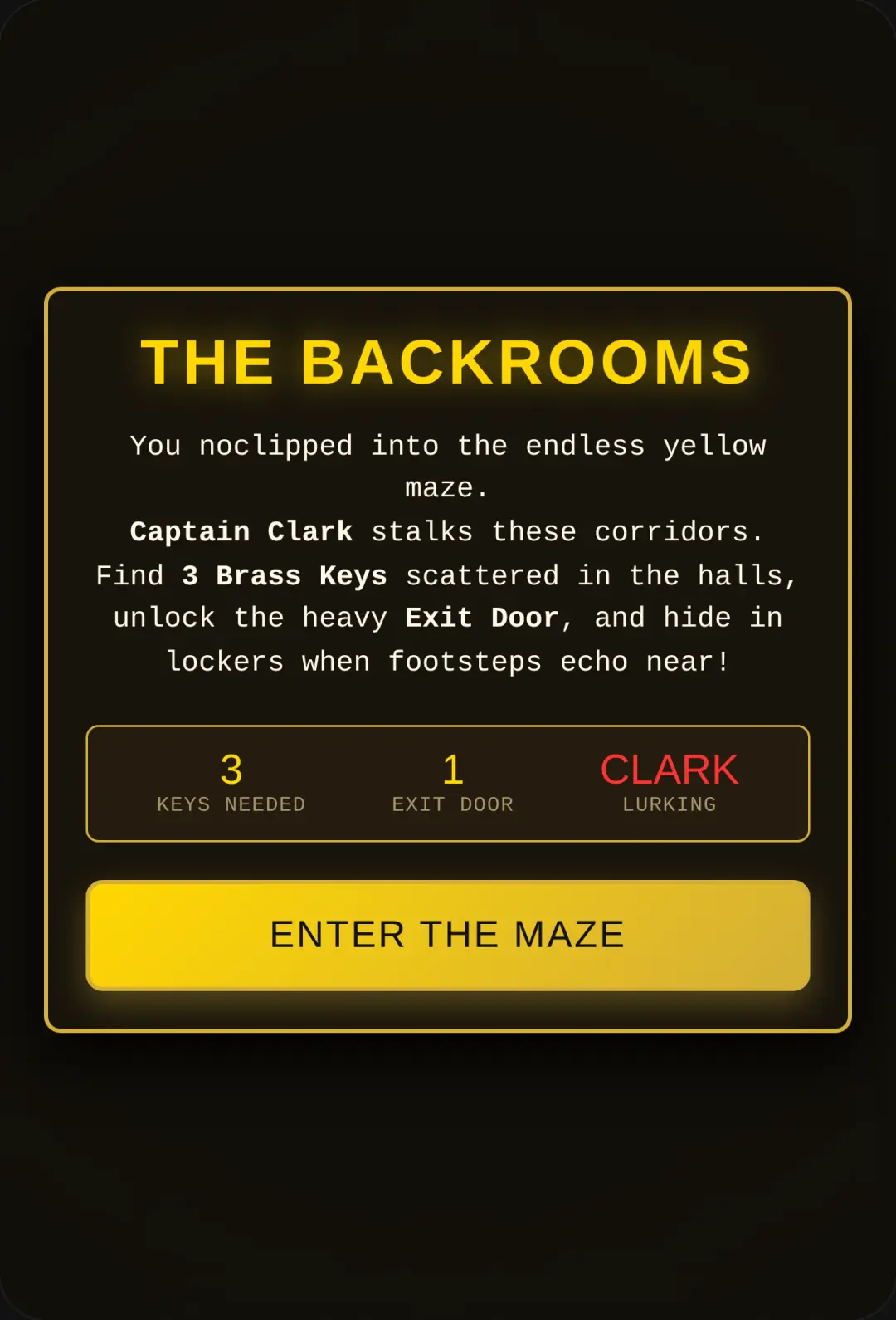 Escape Captain Clark: The Backrooms cover