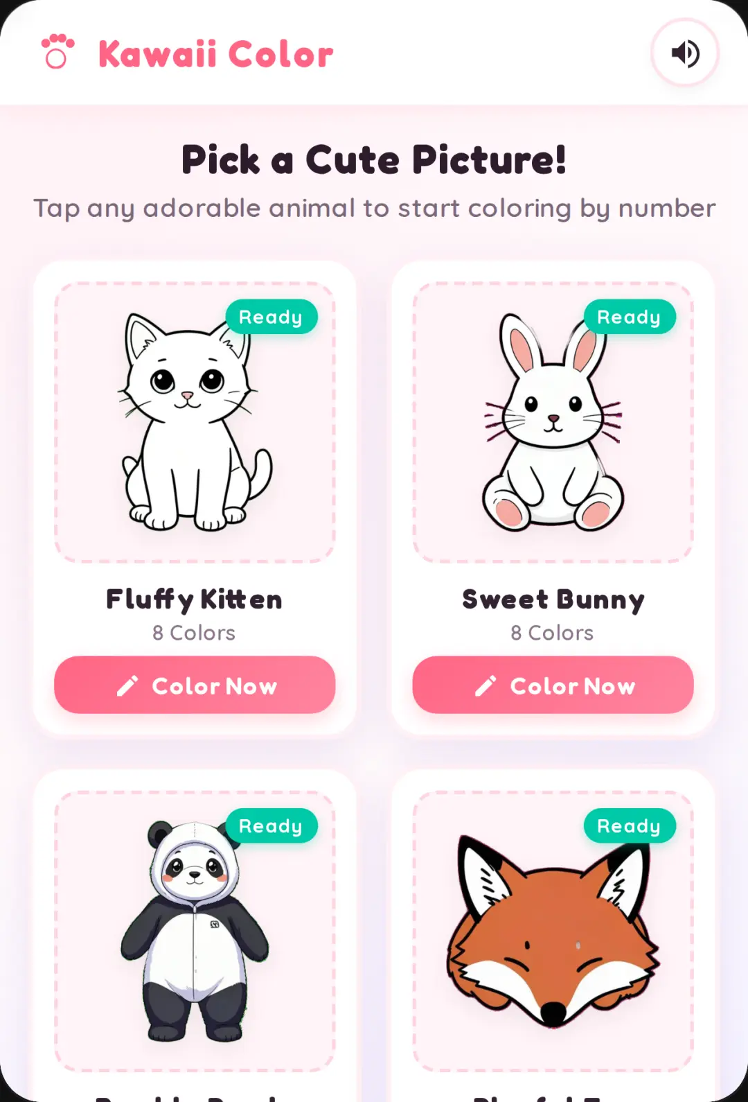 Kawaii Color — Color by Number cover