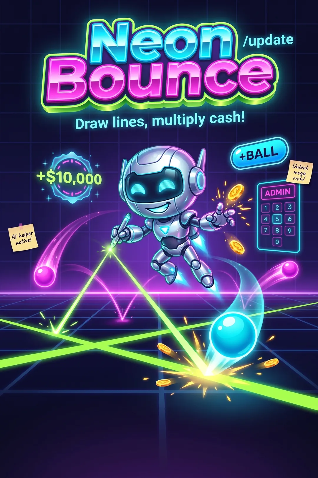 Neon Bounce /update #if anybody gets the code like the past code right they will we get another update and we get a new passcode