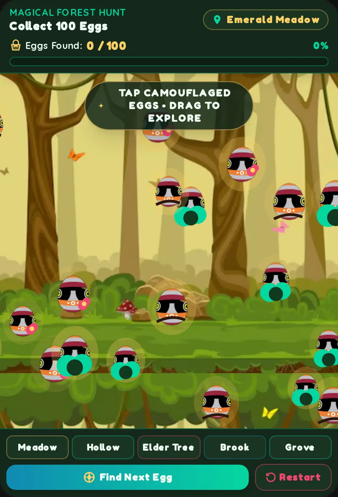 Find the eggs in the forest! Is a happy day enjoy your life a lot of fun and try again! cover