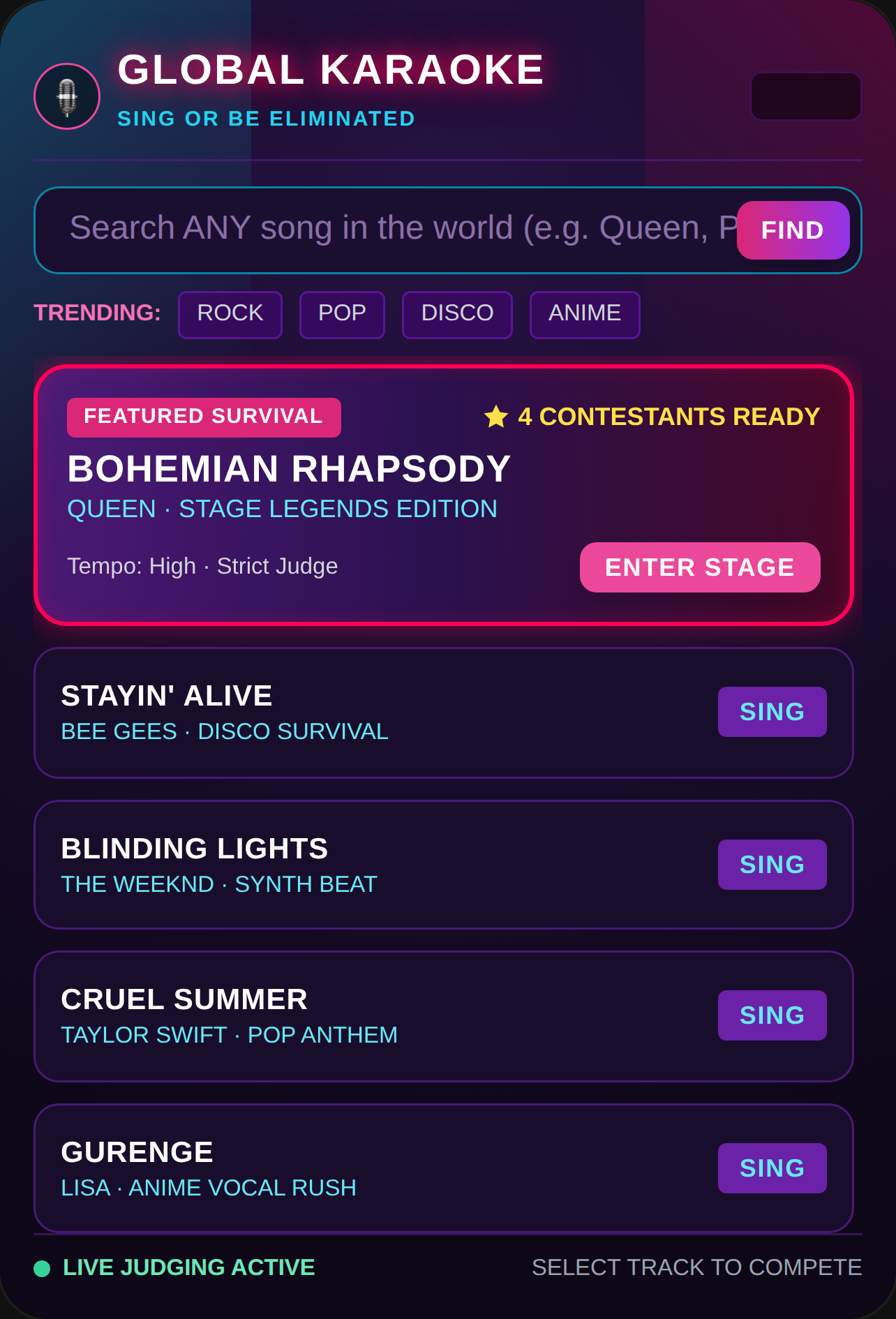KARAOKE ELIMINATION: SING OR OUT cover