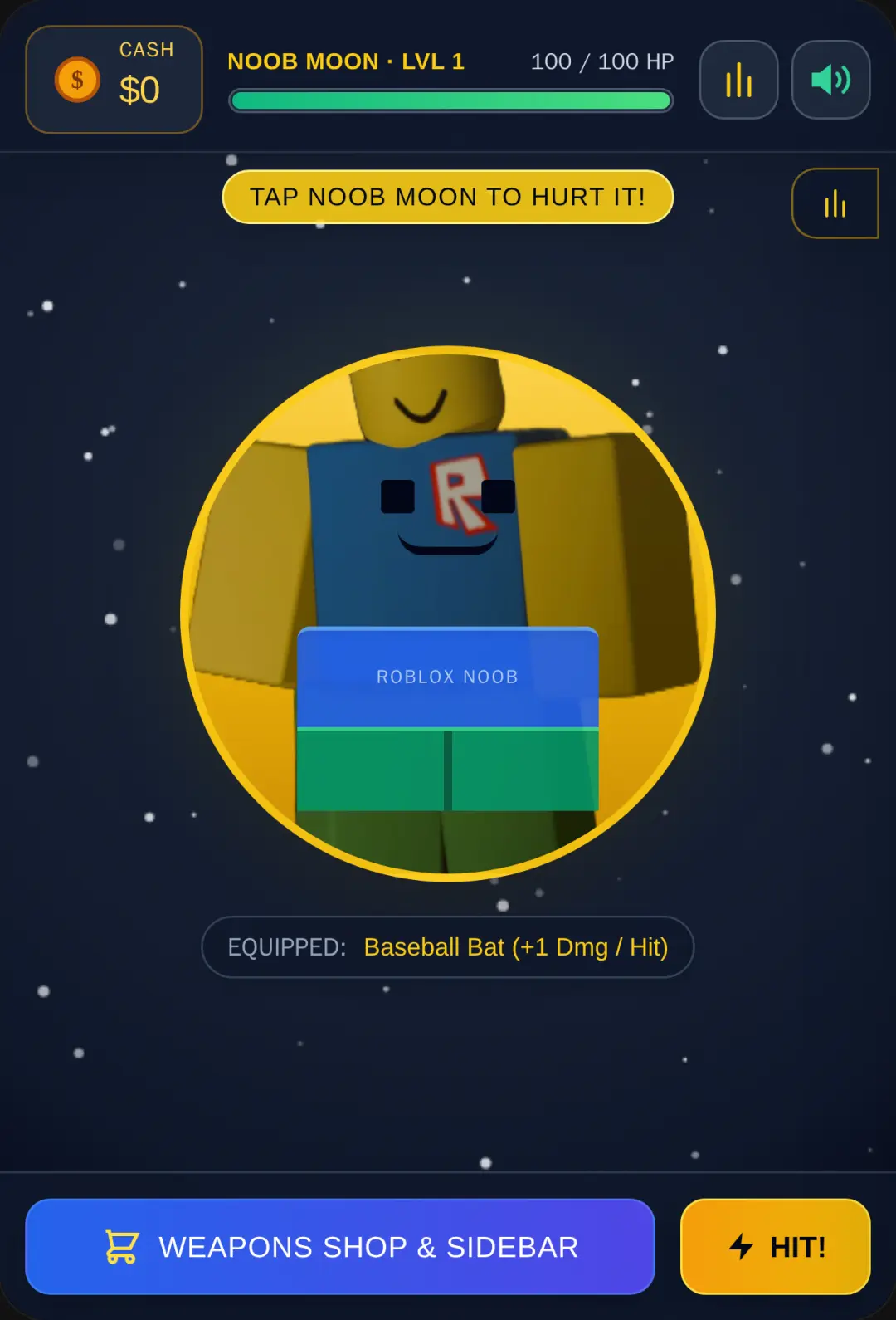Hurt The Noob Moon - Fun Clicker Simulator UPDATE 0.1 cover