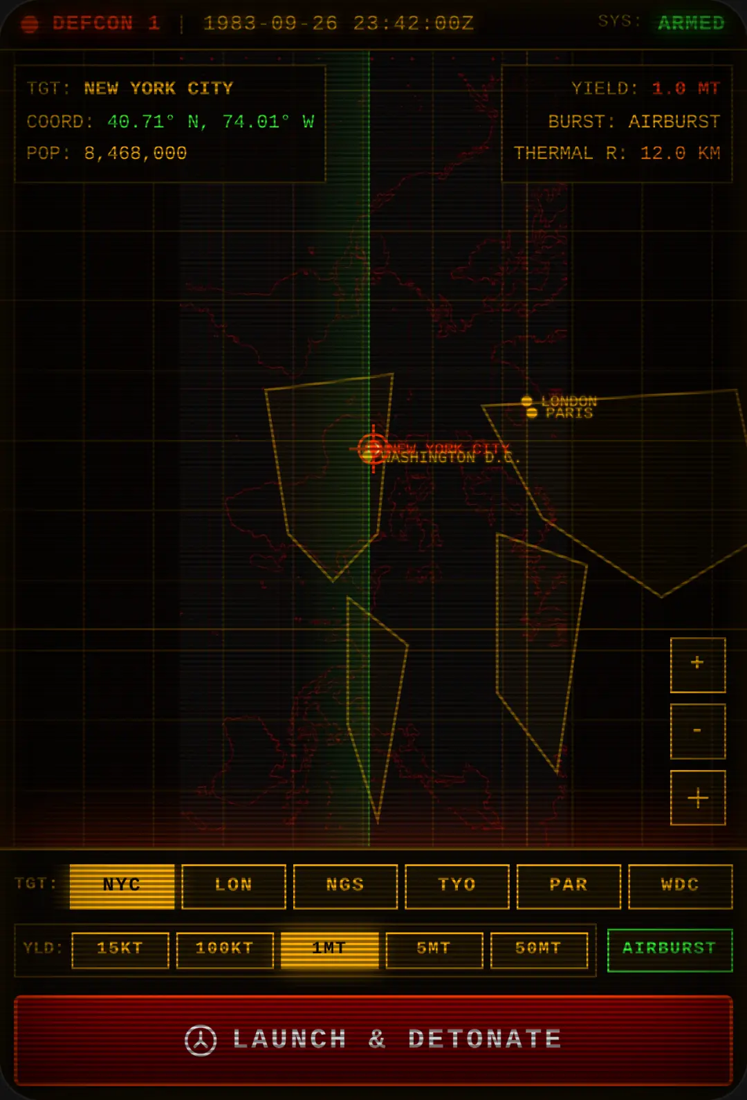 TACTICAL STRIKE TERMINAL // RETRO NUKE SIMULATOR 1 cover