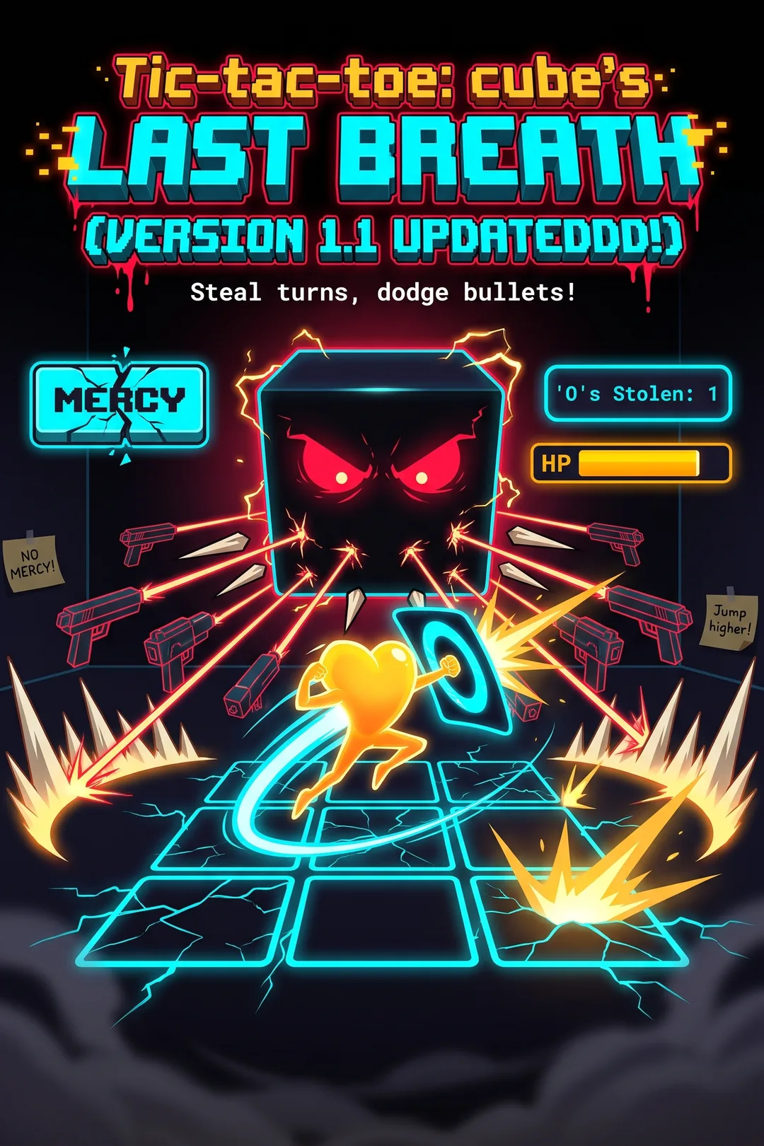 Tic-tac-toe: cube's: LAST BREATH (VERSION 1.1 UPDATEDDD!) #tictactoe #sans #bossfight