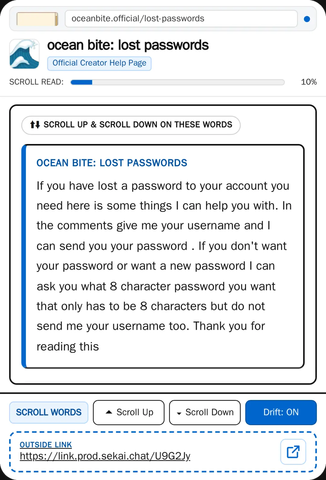 ocean bite: lost passwords cover