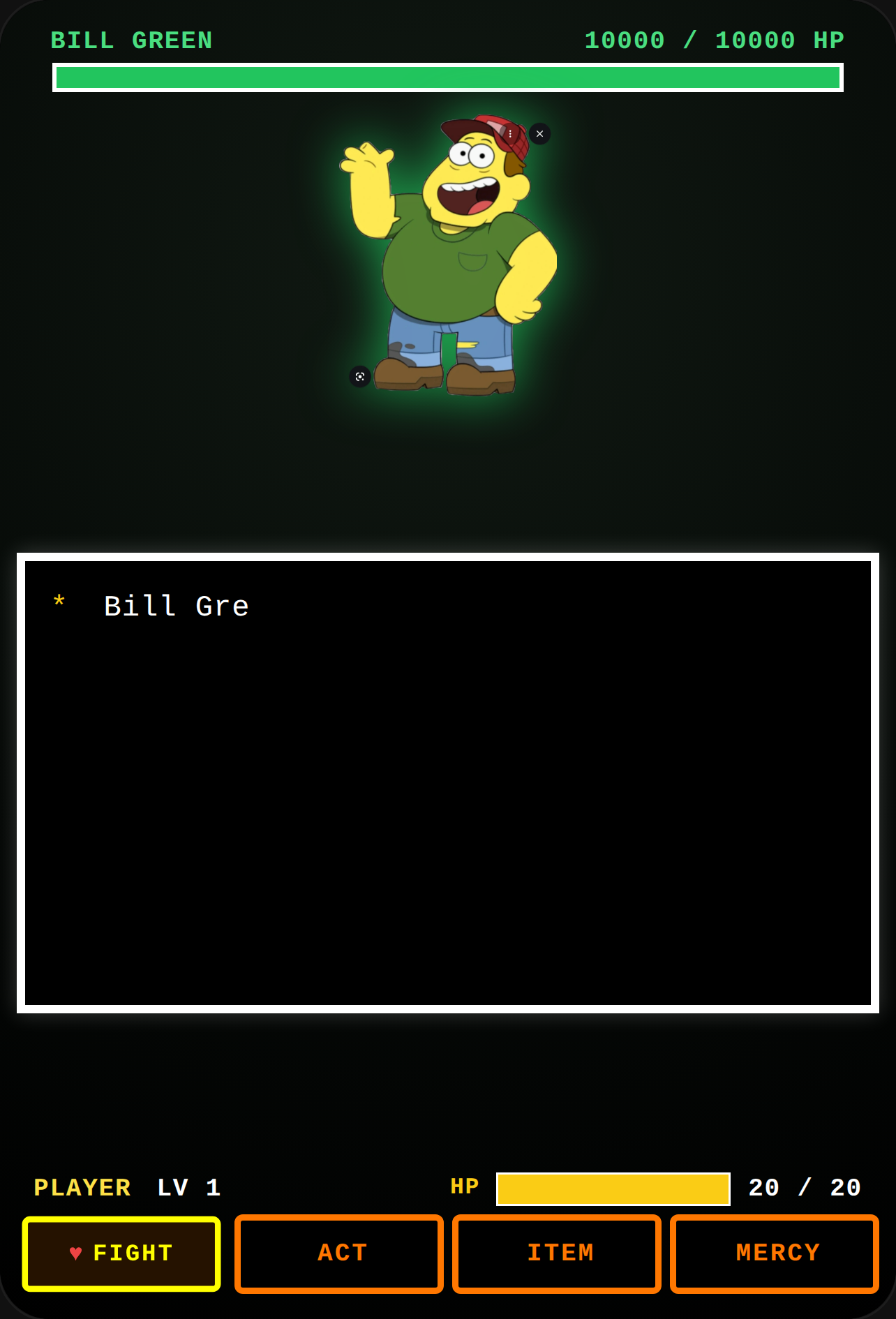 Bill Green Boss Fight - Undertale Style cover