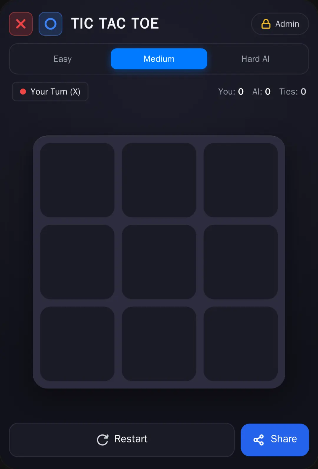 Tic Tac Toe AI & Admin cover