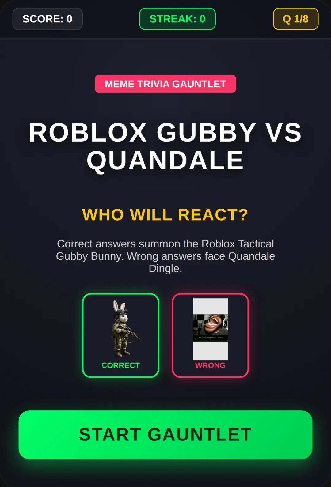 Meme Gauntlet: Gubby Bunny & Quandale Dingle cover