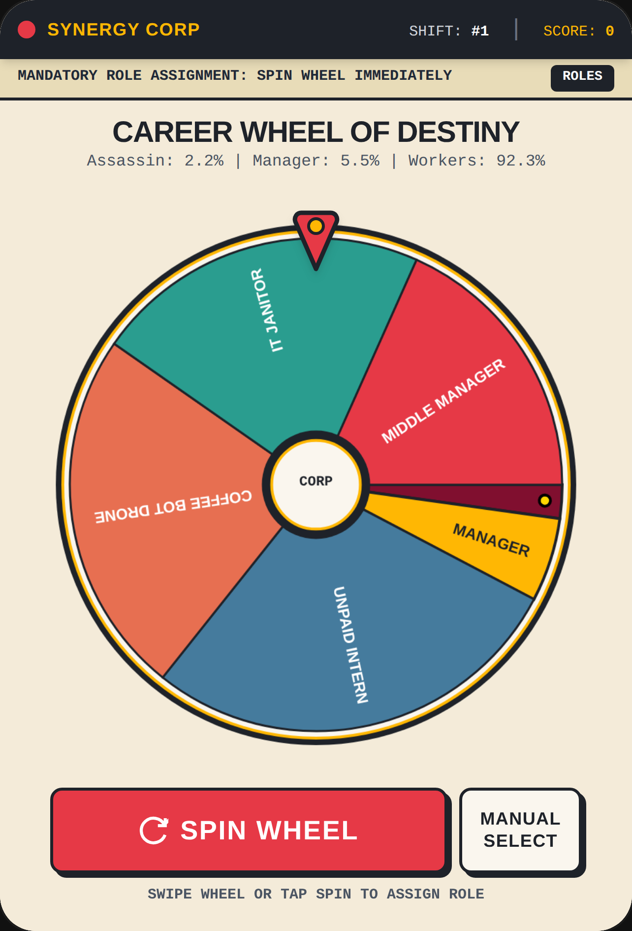 CorpWheel: Role Roulette cover