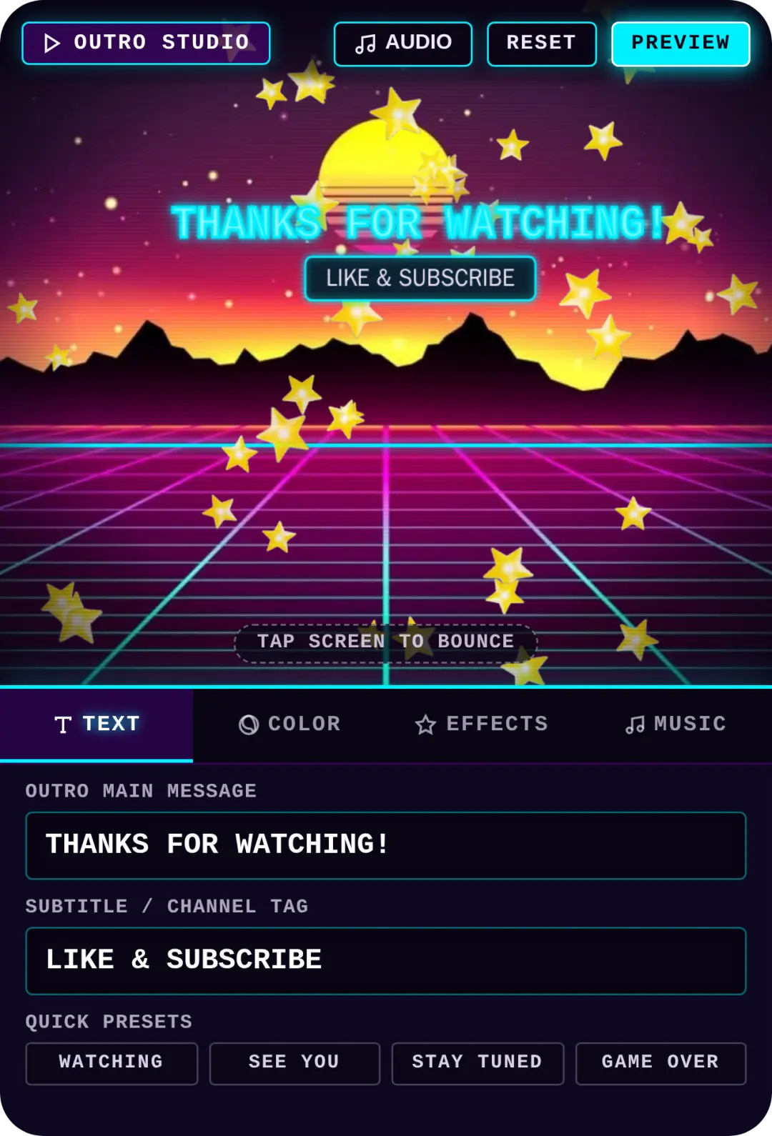 Neon Retro Outro Designer cover