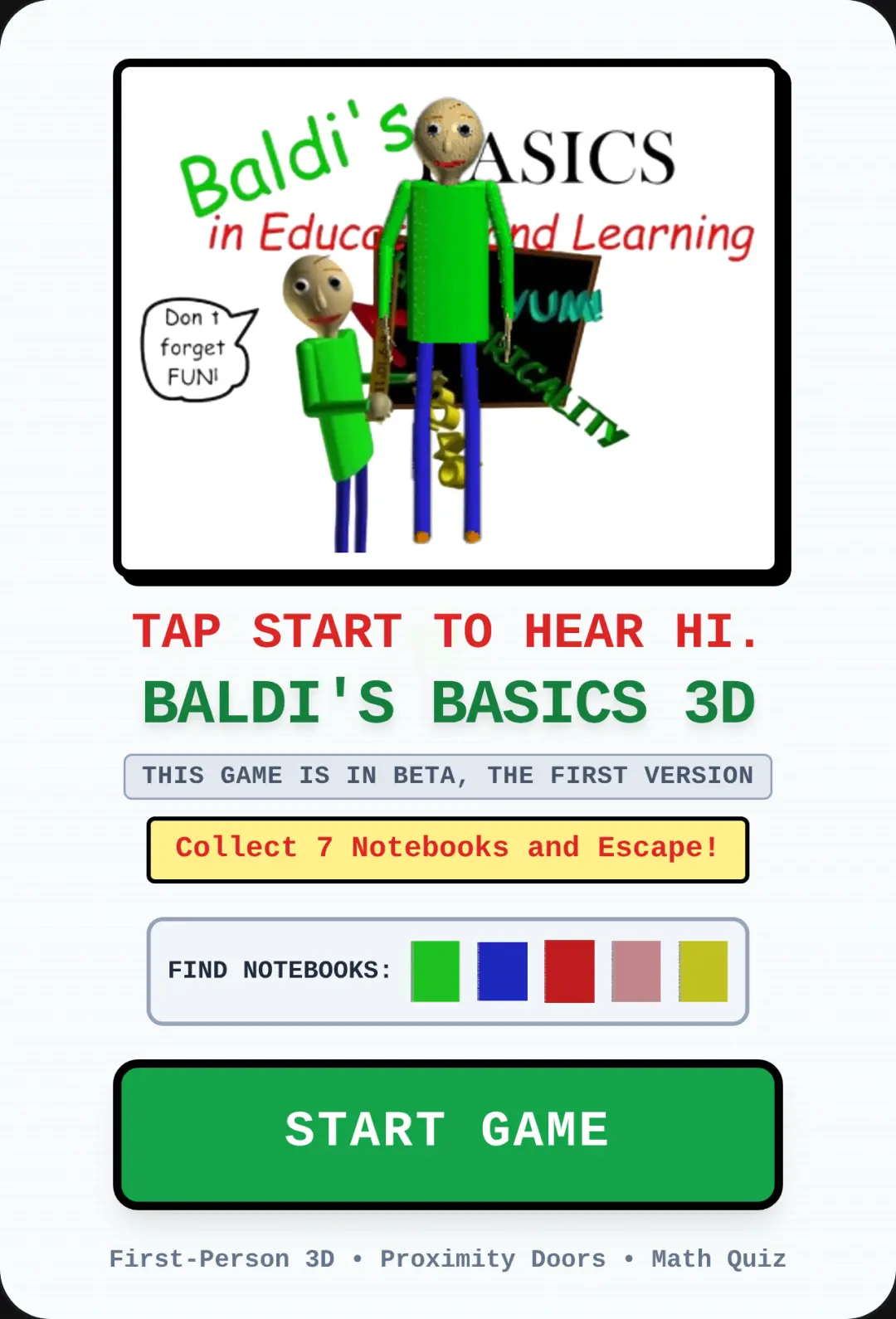 Baldi's Basics [beta 2] cover