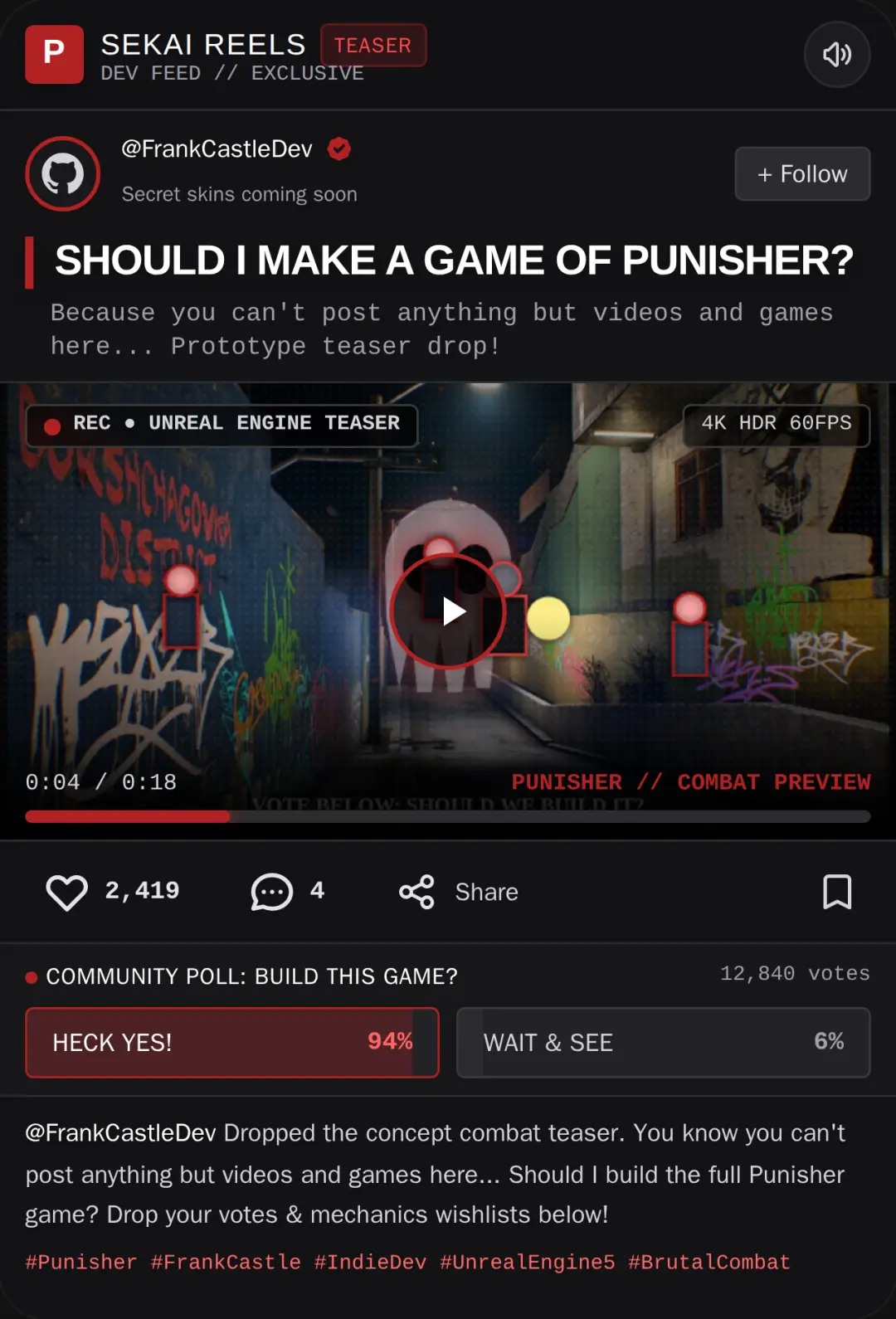 i made this to ask should I make a punisher game? or no🕺 cover