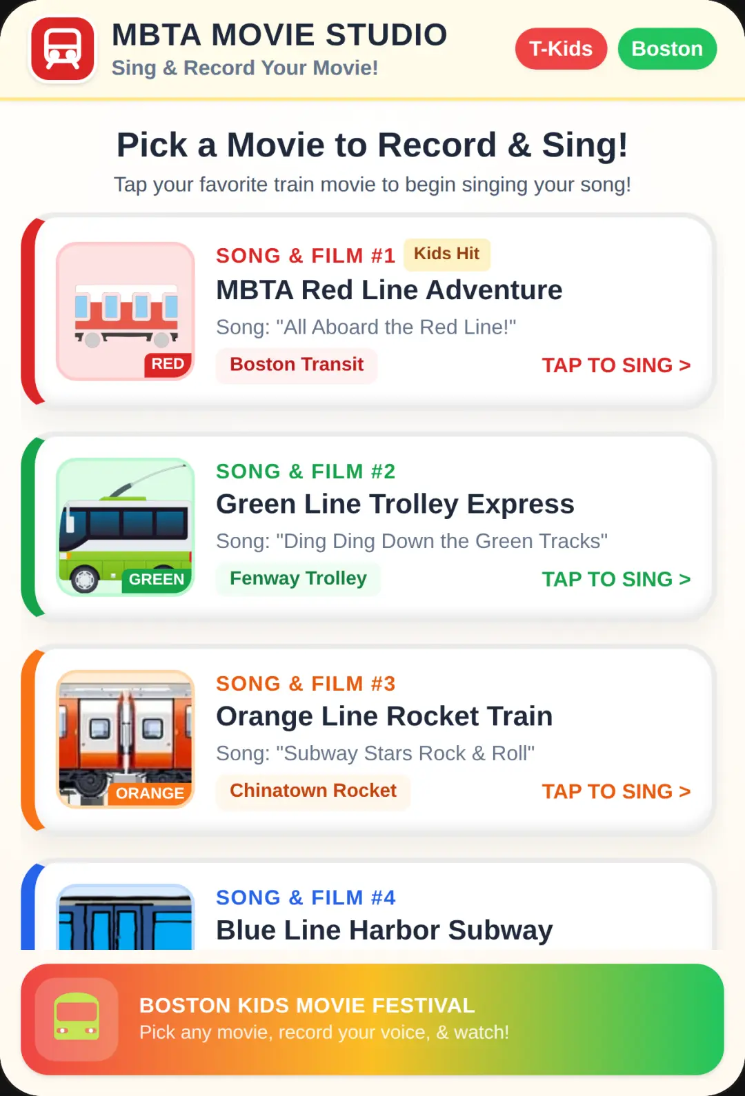 MBTA Kids Movie Sing & Record Studio cover