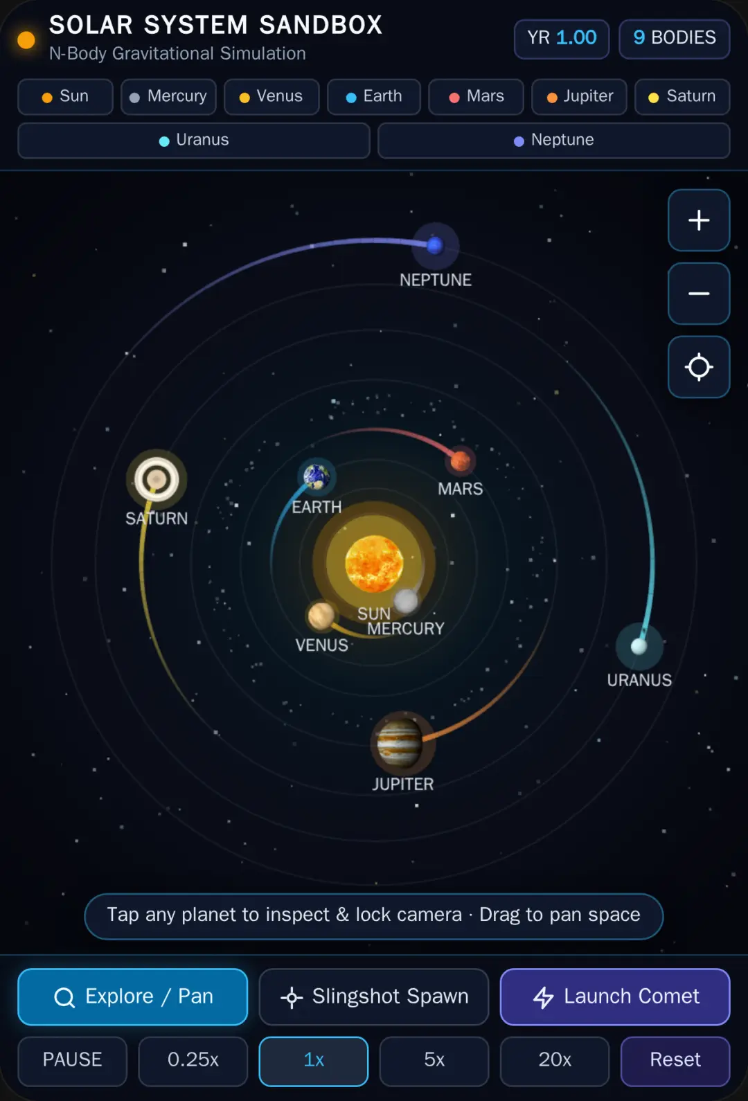 Solar system simulator cover