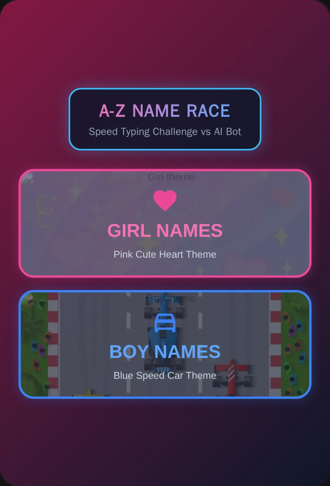 A-Z Name Race vs AI Bot cover