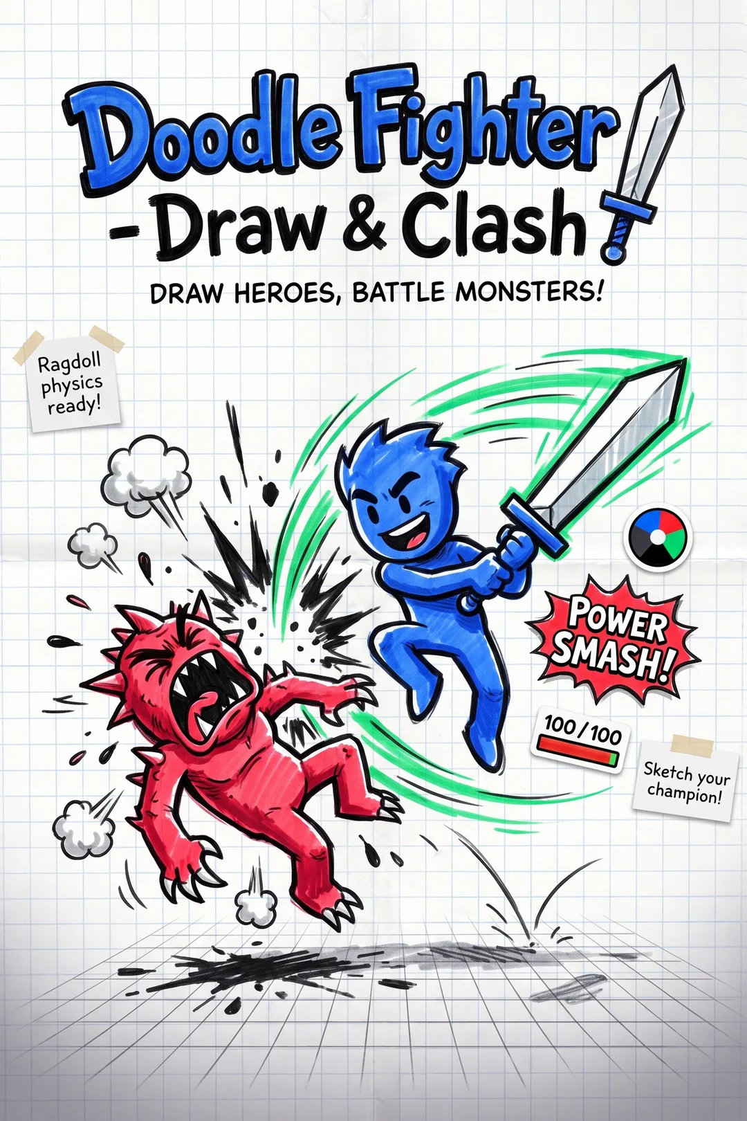 Doodle Fighter - Draw & Clash! cover