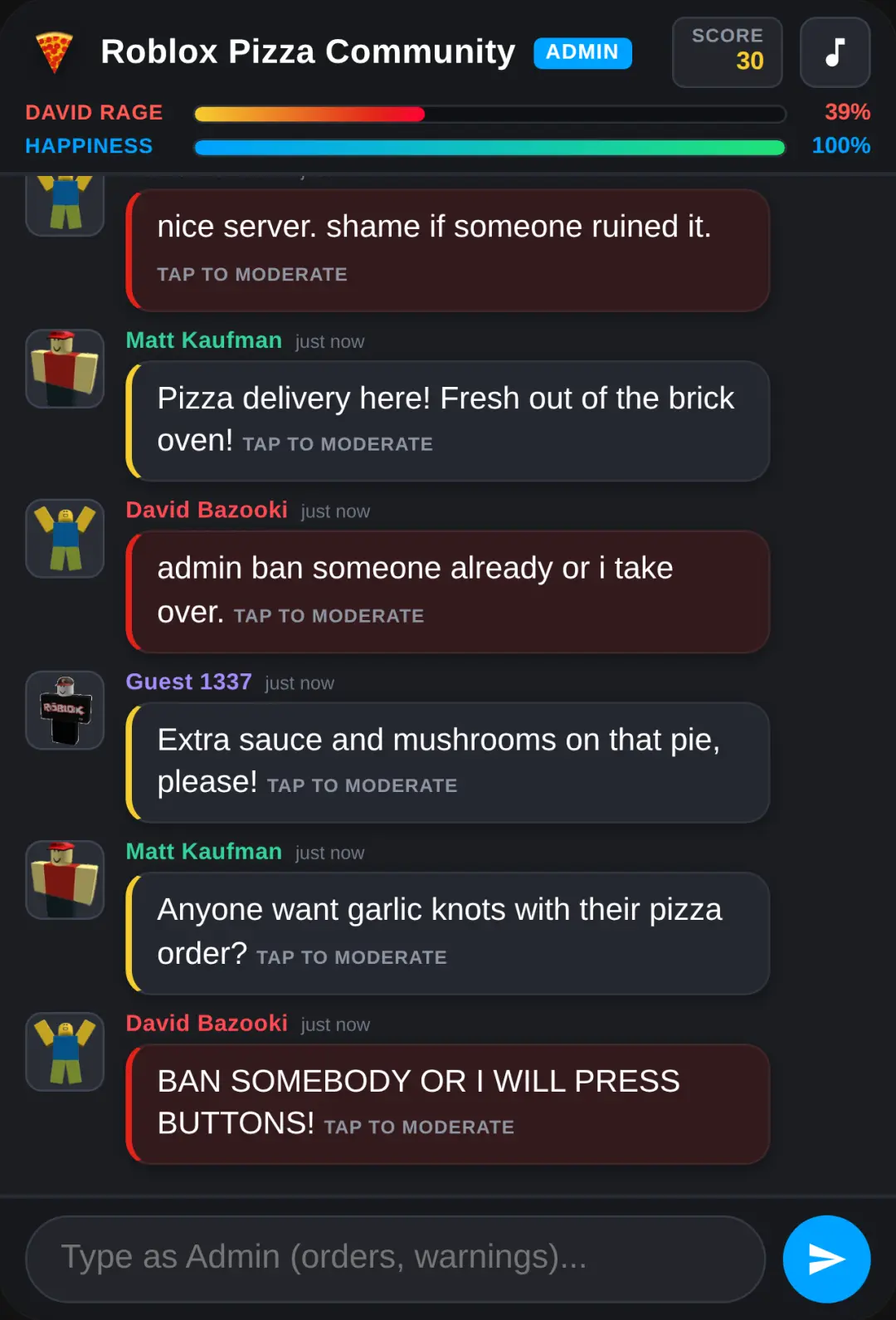 Roblox Pizza Admin Chat cover