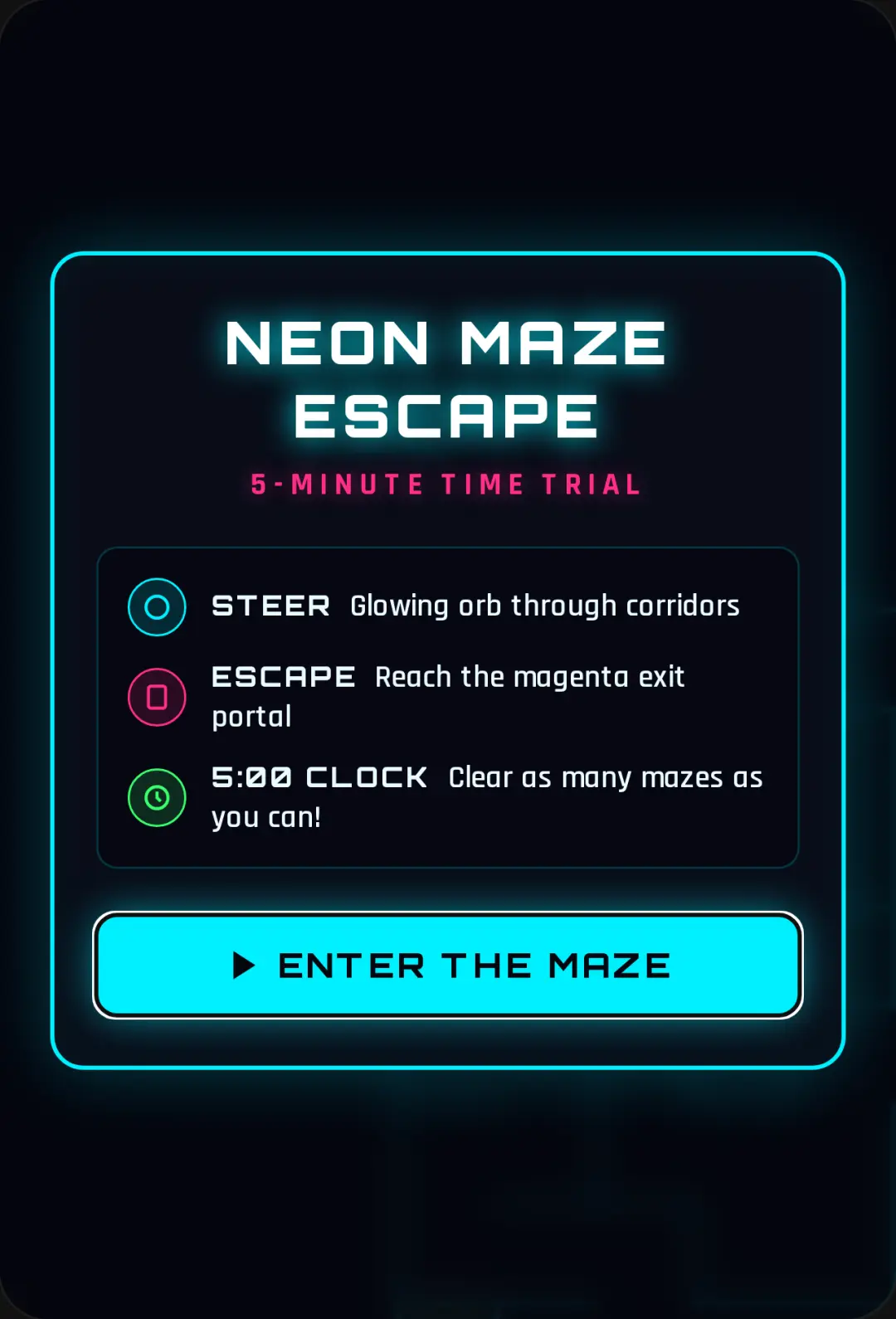 NEON MAZE ESCAPE cover