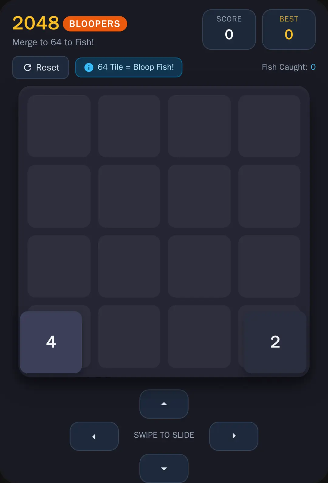 2048 Bloopers: 64 Tile Fishing cover